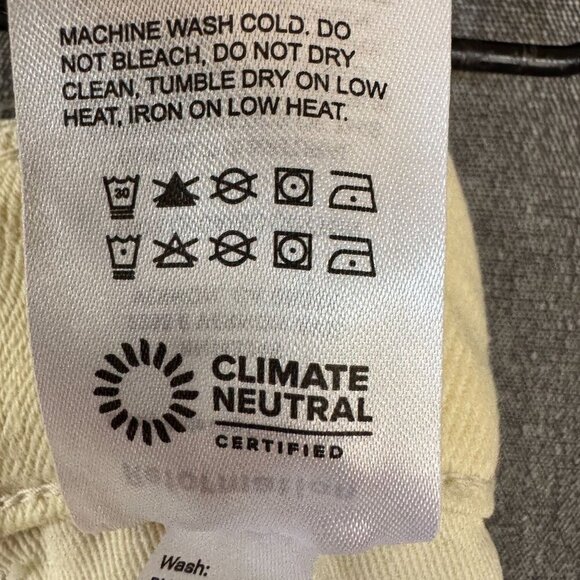 Reformation 100% Organic Cotton Button Cream Landy Wide Leg Cargo Jeans Size 26 - Picture 11 of 14